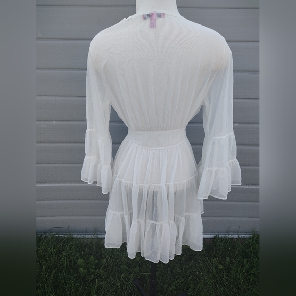 Vintage Betsey Johnson Intimates OS Robe Sheer Ruffles - Picture 5 of 8